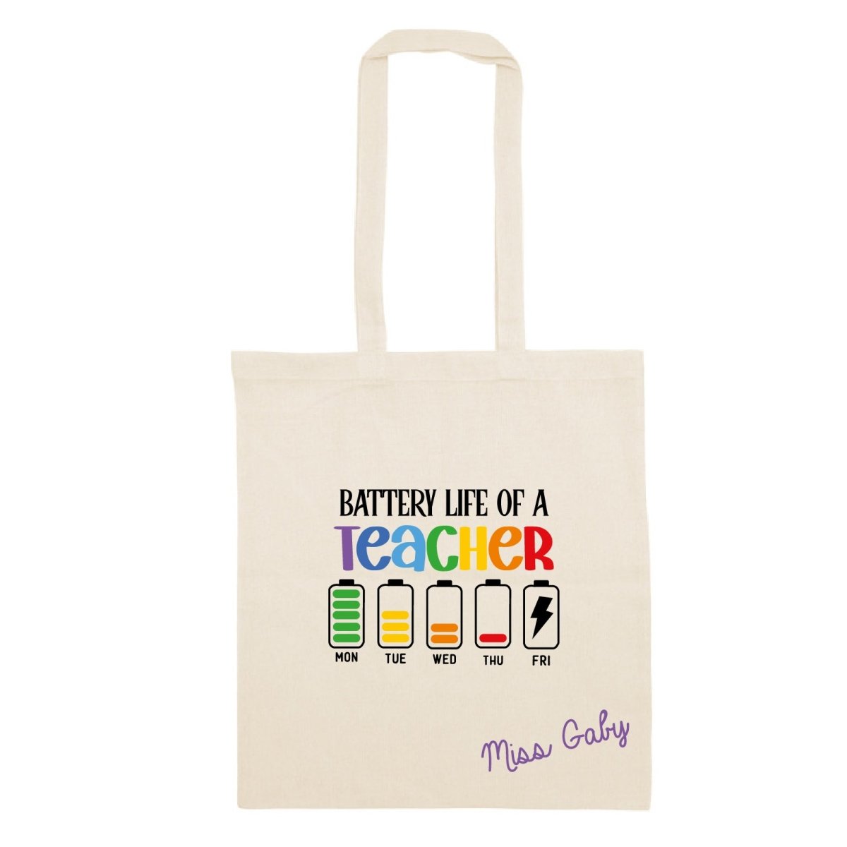 Bolsa Algodón Battery Life of a Teacher