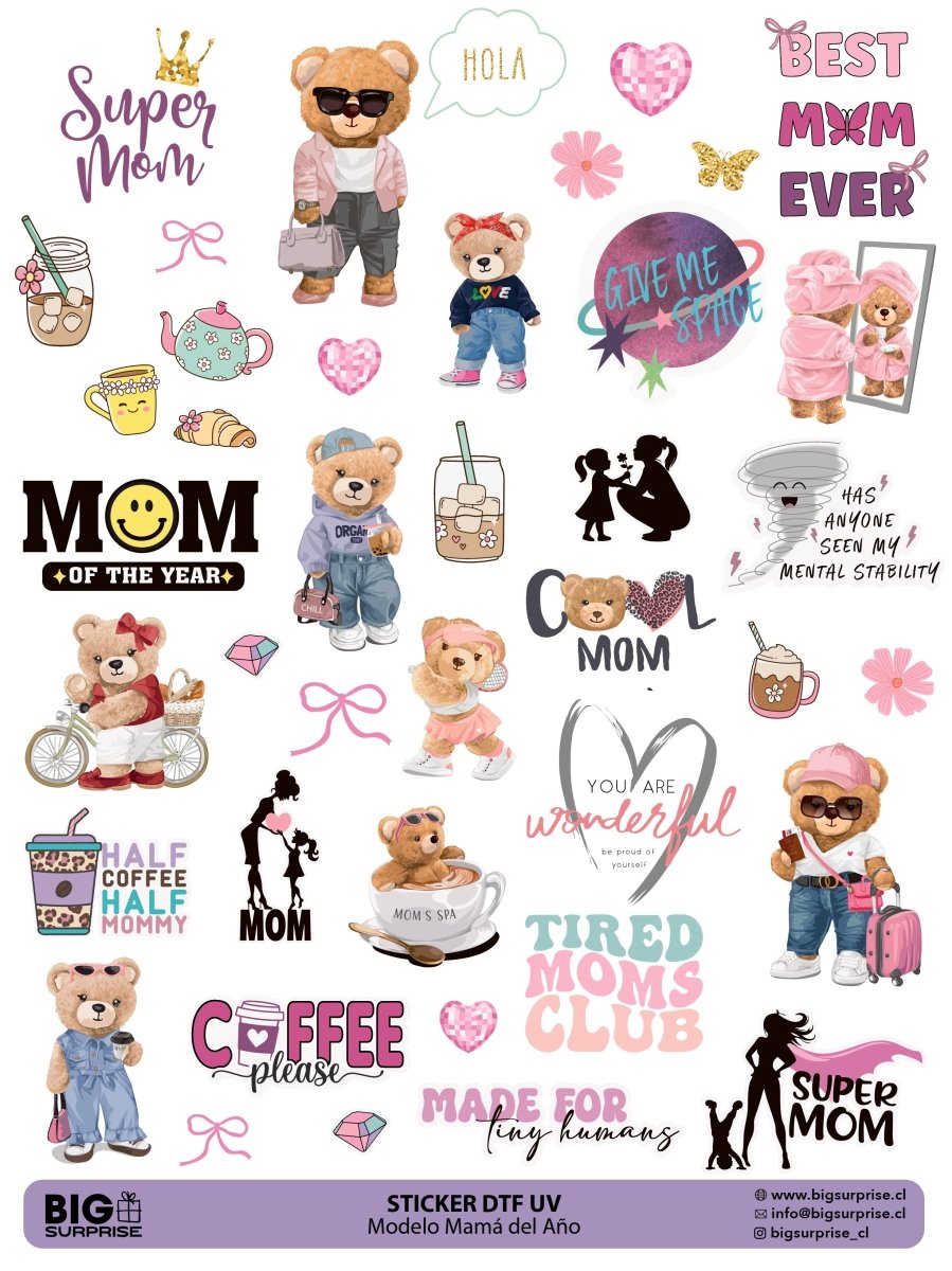 Stickers DTF UV  Mamá del Año