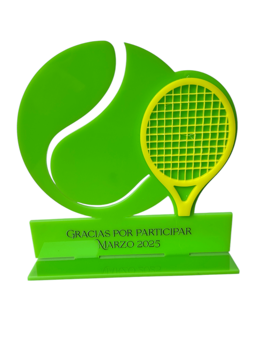 Reconocimiento Trofeo en Acrílico Tenis